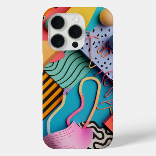 Diverse 3D-vormen met lijnpatronen Case-Mate iPhone Case (Achterkant)