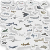 Diverse Amerikaanse militaire vliegtuigen Sticker (Voorkant)