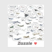 Diverse Amerikaanse militaire vliegtuigen Sticker (Vel)