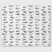 Diverse Amerikaanse WW2-vliegtuigen Cadeaupapier (Vlak)