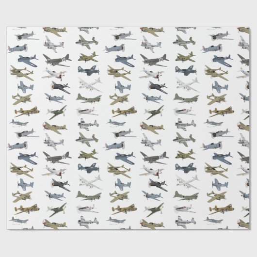 Diverse Amerikaanse WW2-vliegtuigen Cadeaupapier (Vlak)