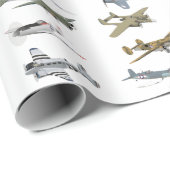 Diverse Amerikaanse WW2-vliegtuigen Cadeaupapier (Rol Hoek)