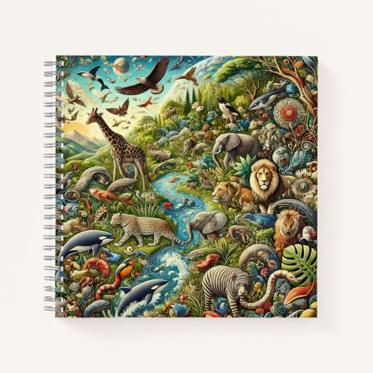 Diverse Animals & Lush Ecosystem Design Notitieboek (Voorkant)