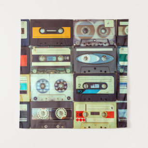 Diverse  audiocassettes wandkleed