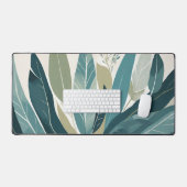 Diverse bladeren in groene tinten bureaumat (Keyboard & Muis)