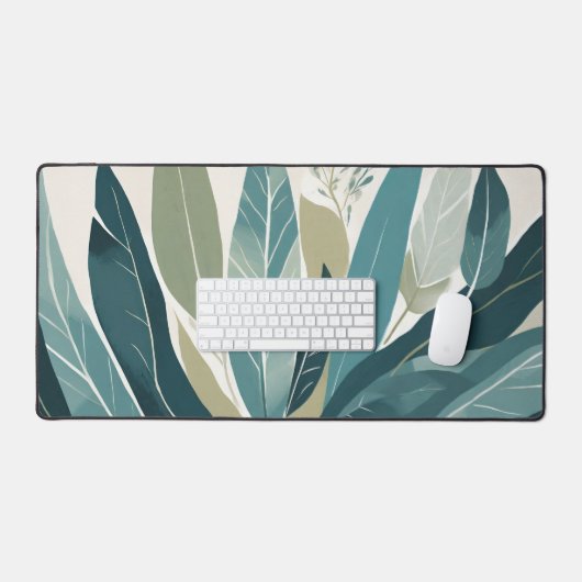 Diverse bladeren in groene tinten bureaumat (Keyboard & Muis)