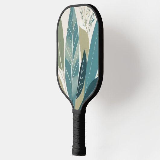 Diverse bladeren in groene tinten pickleball paddle (Links)