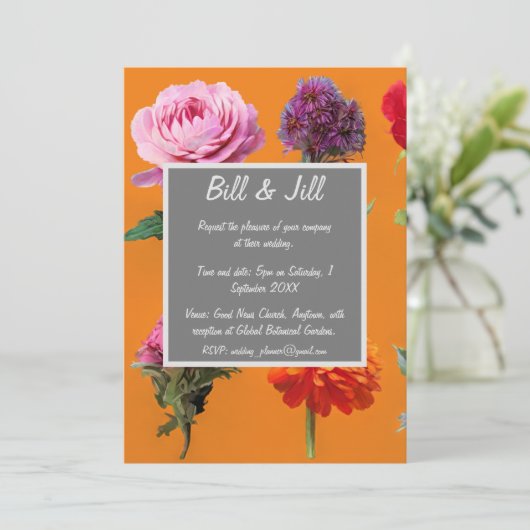 Diverse bloemen Daisy bruiloft Kaart (Staand voorkant)