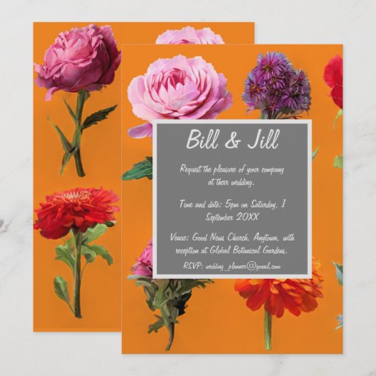 Diverse bloemen Daisy bruiloft Kaart (Voorkant / Achterkant)