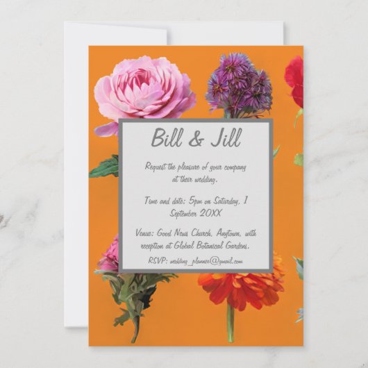Diverse bloemen Daisy bruiloft Kaart (Voorkant)