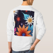 Diverse Bloemen in Schaduwen Patroon-24192 T-shirt (Achterkant)