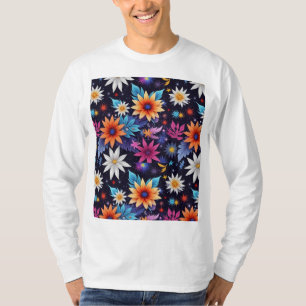 Diverse Bloemen in Schaduwen Patroon-24192 T-shirt