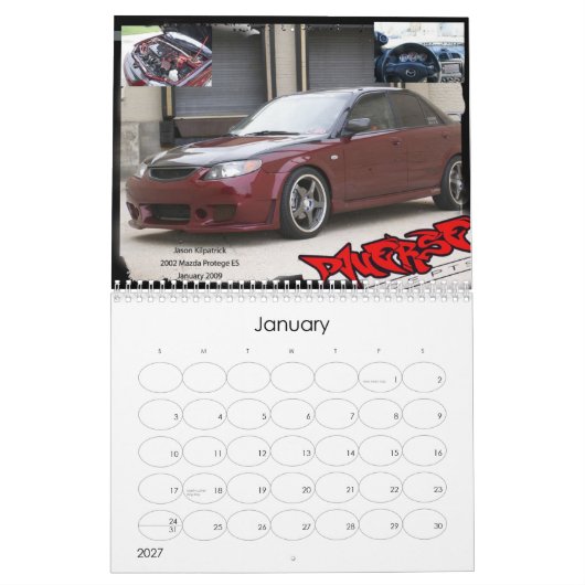 Diverse Concepts Car Club 2009 Calendar Kalender (Jan 2027)