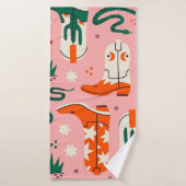 Diverse cowboylaarzen patroon badhanddoek (Badhanddoek)