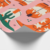 Diverse cowboylaarzen patroon cadeaupapier (Hoek)