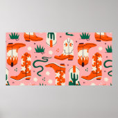 Diverse cowboylaarzen patroon poster (Voorkant)