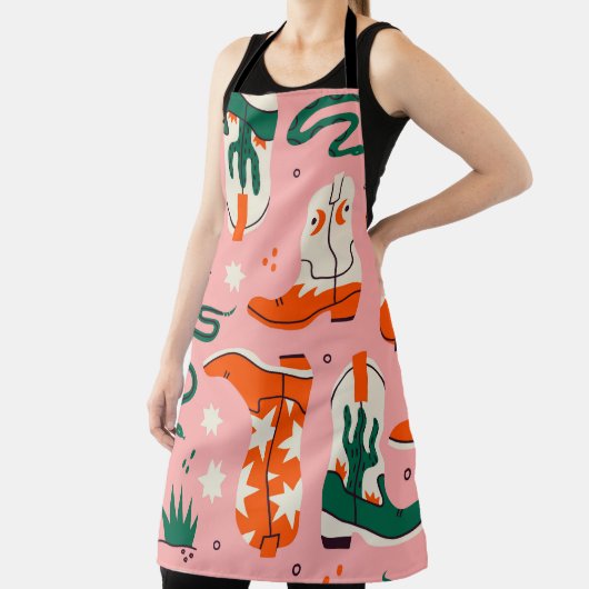 Diverse cowboylaarzen patroon schort (Insitu)