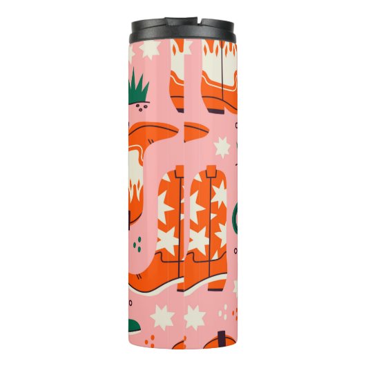 Diverse cowboylaarzen patroon thermosbeker (Achterkant)