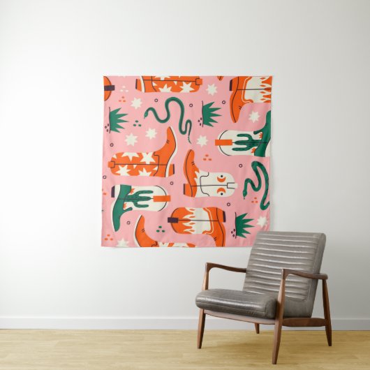 Diverse cowboylaarzen patroon wandkleed (In Situ (horizontaal))