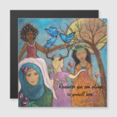 Diverse dames Whimsical Art Magnetic Card (Voorkant / Achterkant)