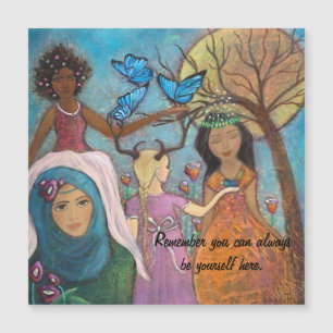 Diverse dames Whimsical Art Magnetic Card