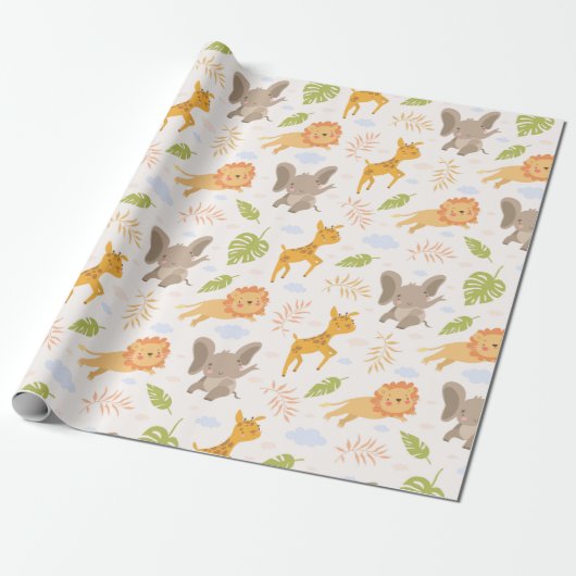 Diverse decoratieve dieren cadeaupapier (Uitgerold)