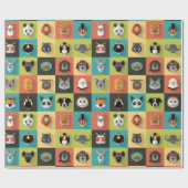 Diverse decoratieve dieren cadeaupapier (Vlak)