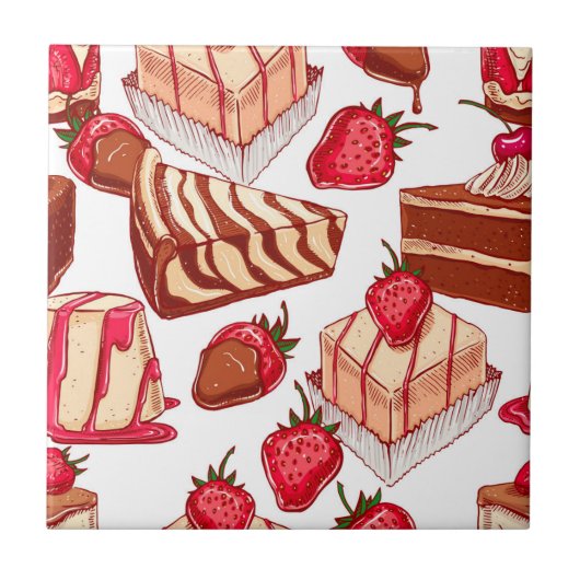 Diverse desserts Ceramic Tile Tegeltje (Voorkant)