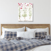 Diverse Dianthus-variëteiten uit de "Hortus Ey" Canvas Afdruk (Insitu (Slaapkamer))