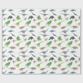 Diverse dinosauruspatronen cadeaupapier (Vlak)