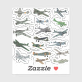 Diverse Duitse WW2-vliegtuigen Sticker (Vel)
