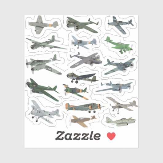 Diverse Duitse WW2-vliegtuigen Sticker (Vel)