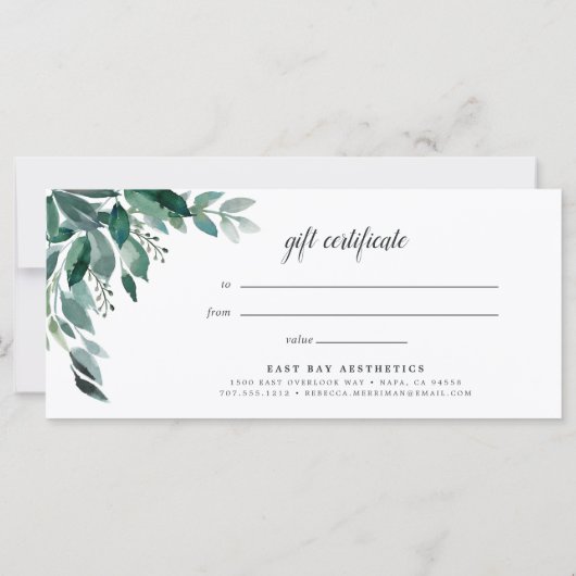 Diverse Foliage Cadeaubon (Achterkant)