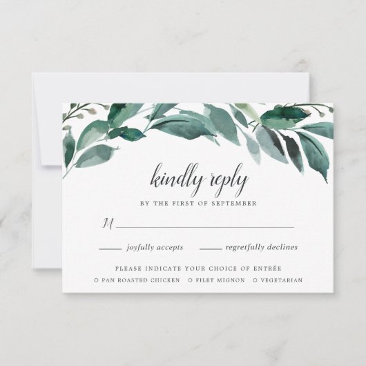 Diverse Foliage RSVP-kaart met keuze uit maaltijde RSVP Kaartje (Voorkant)
