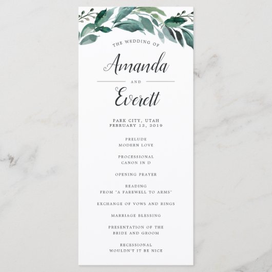 Diverse Foliage Wedding Ceremony Program Programmakaart (Voorkant)