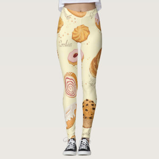 Diverse gebakjes: lekker naadloos patroon. leggings