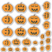 Diverse Gekke Gezicht Halloween Jack-o'-Lanterns Sticker (Voorkant)