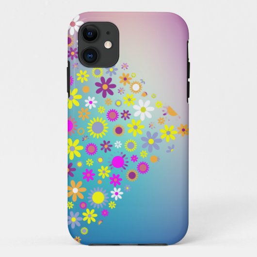 Diverse gekleurde bloemen iPhone Case (Achterkant)