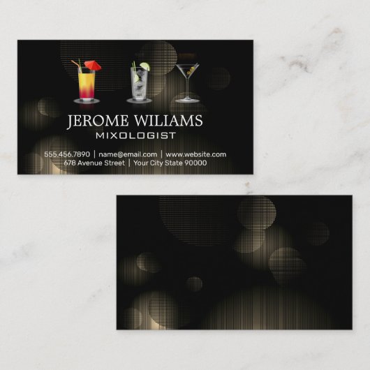 Diverse gemengde Drinken | Achtergrond verlichting Visitekaartje (Voorkant / Achterkant)