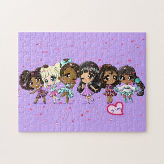 Diverse Girls Anime Friends Legpuzzel (Horizontaal)