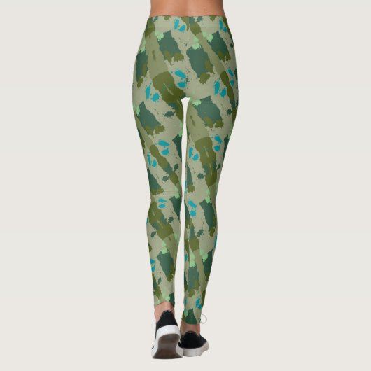 Diverse green colors background leggings (Achterkant)