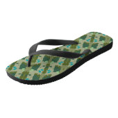 Diverse green colors background teenslippers (Schuin)