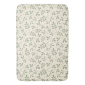 Diverse groene bladeren op crème herhalen patroon badmat (Voorkant Verticaal)