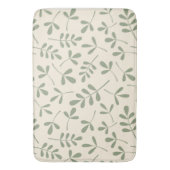 Diverse groene bladeren op crème patroon badmat (Voorkant Verticaal)
