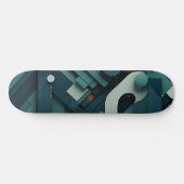 Diverse groene gelaagde vormen persoonlijk skateboard (Horizontaal)