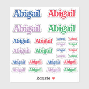 Diverse grootten van de benaming Abigail Sticker