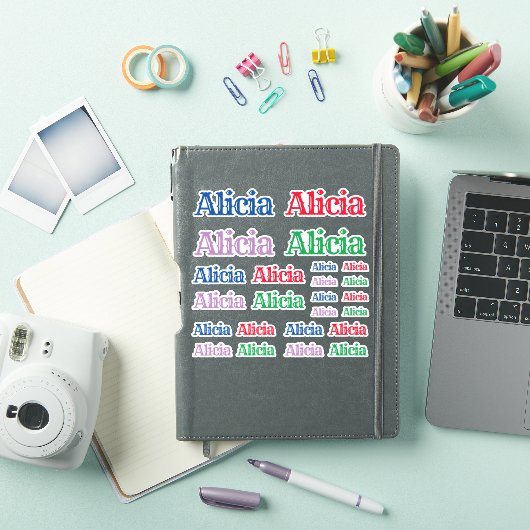 Diverse grootten van de naam Alicia Sticker (iPad Cover)