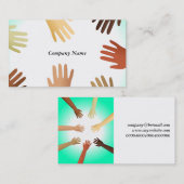 Diverse handen, de Naam van het Bedrijf Visitekaartje (Voorkant / Achterkant)