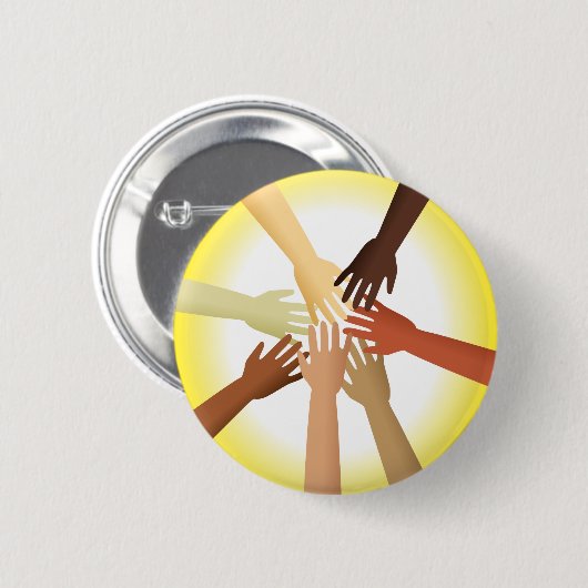 Diverse handen ronde button 5,7 cm (Voorkant /achterkant)