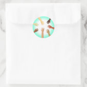 Diverse handen ronde sticker (Tas)